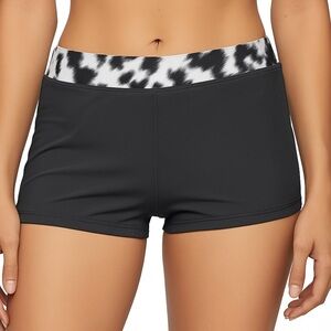 South Point Black Swim Shorts with Tie-Dye Waistband – Active Fit Swim Bottoms